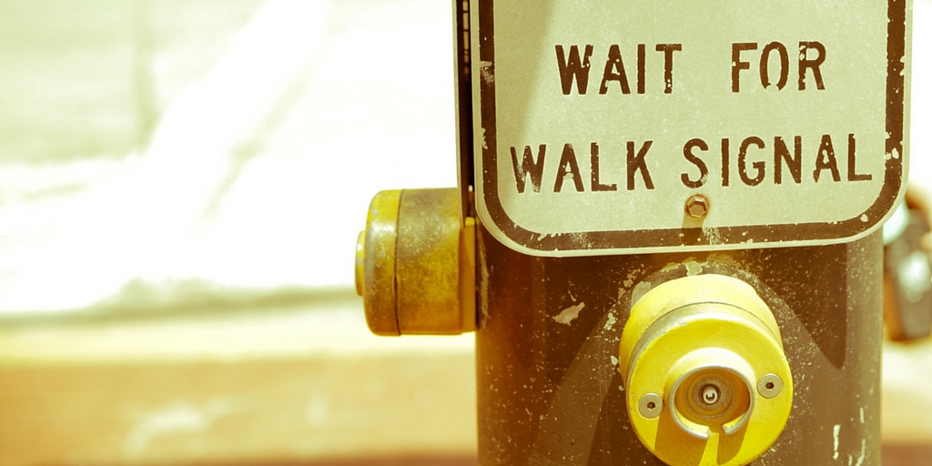 wait for walk signal sign